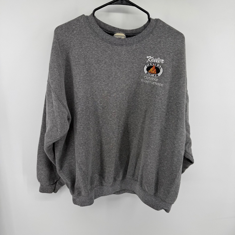 Vintage Lee Heavyweight Sweatshirt Mens XL Gray Central Boiler Wood Furnace Logo